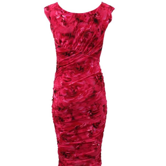 NEW WITH TAGS - FUZZI Floral Mesh Bodycon Dress - Picture 2 of 3